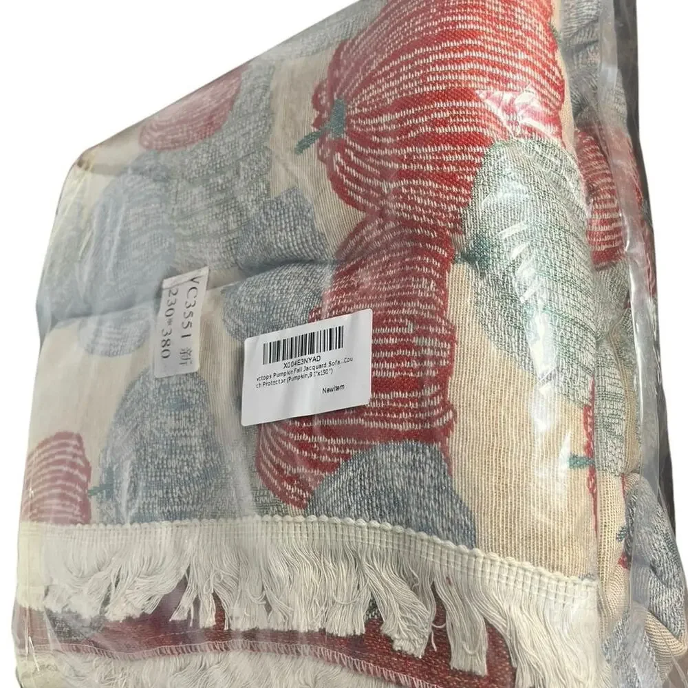 Pumpkin Fall Jacquard Sofa Protector 91” x 150”